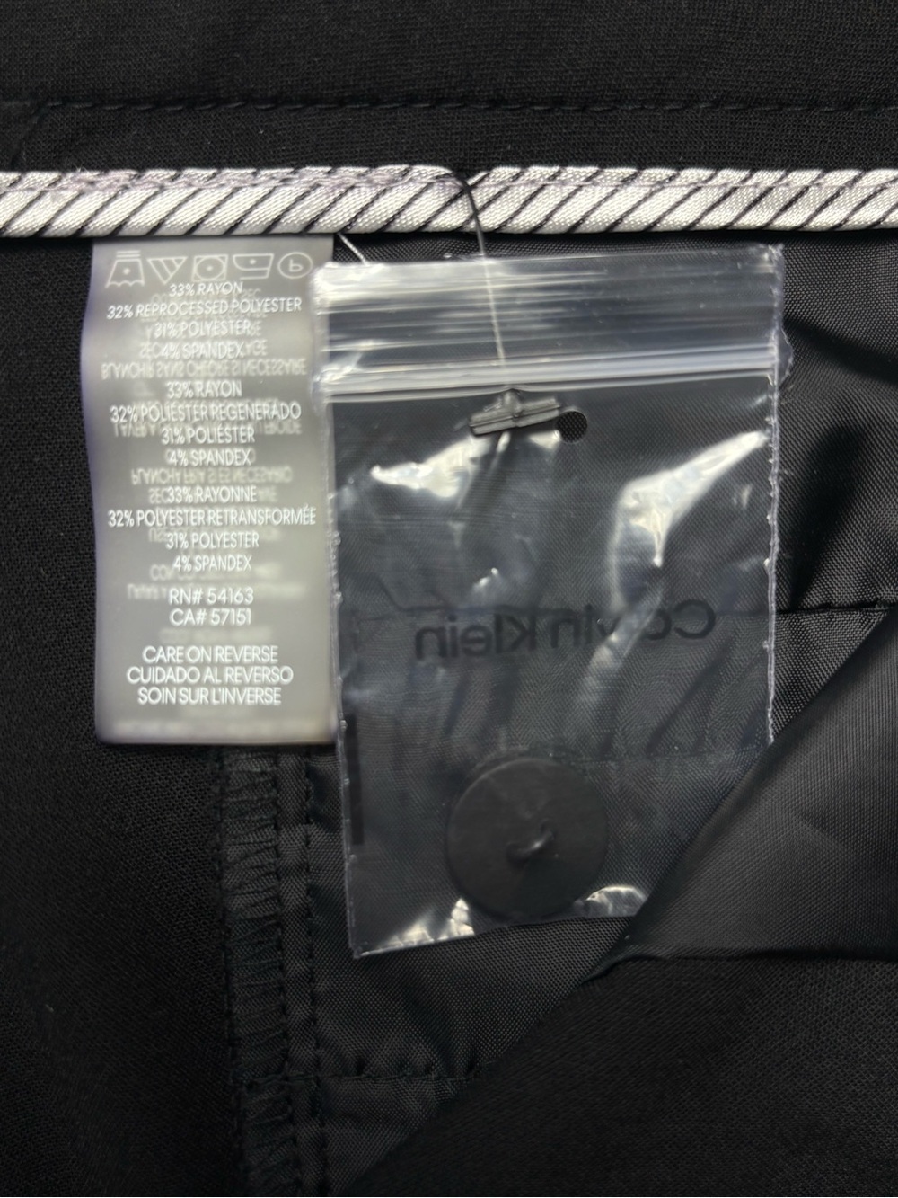 NWT Calvin Klein Classic Fit Suit Trouser Leg Pants Black 14 - Picture 9 of 13